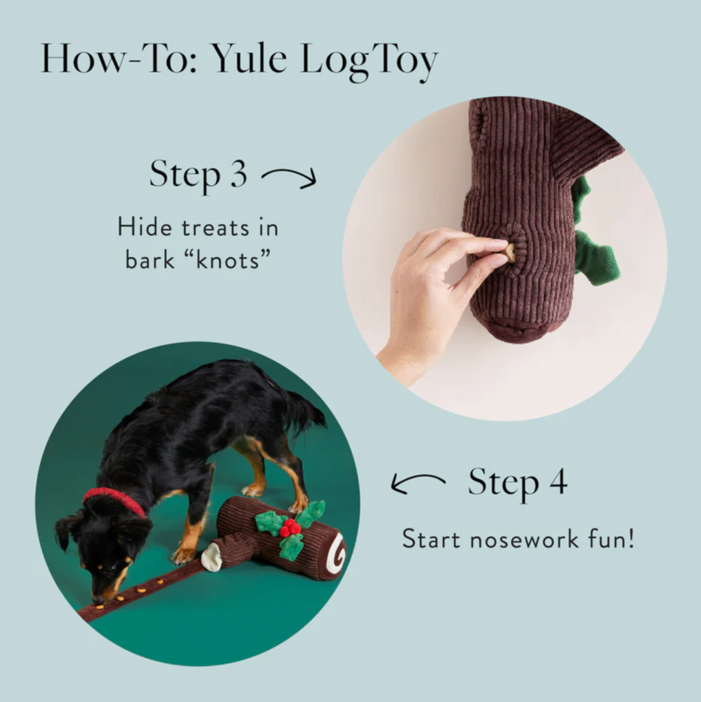 The Foggy Dog | Yule Log Interactive Snuffle Dog Toy