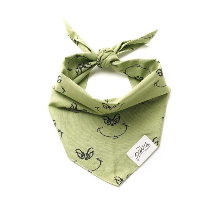 Grinch Christmas Bandana for your beloved but grouchy dog